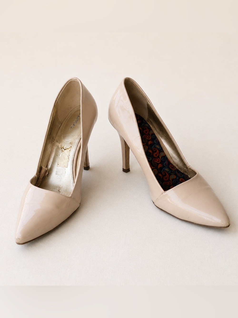 XAppeal Nude Heels, Size 9